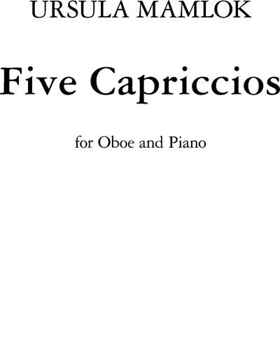 Five Capriccios — Ursula Mamlok