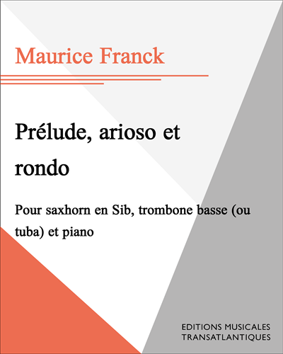 Prélude, arioso et rondo — Maurice Franck