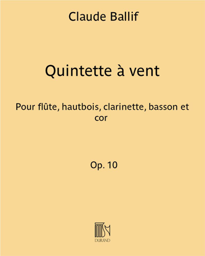 Quintette à vent Op. 10 — Claude Ballif