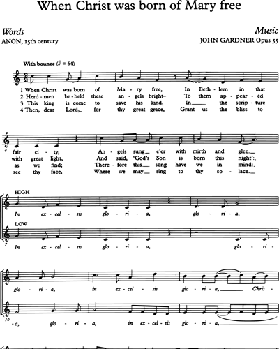 When Christ Was Born of Mary Free, op. 55 — John Gardner