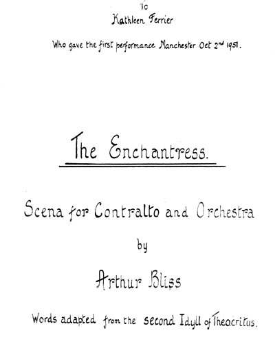 The Enchantress — Arthur Bliss