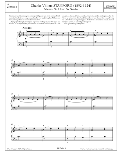 Scherzo, No. 2 (from 'Six Sketches') — 斯坦福