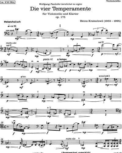 Die vier Temperamente, op. 175 — Heinz Kratochwil