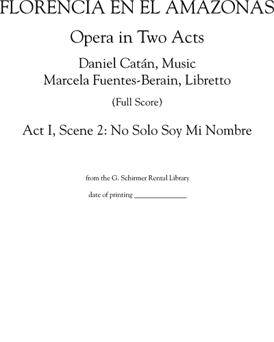 No Solo Soy Mi Nombre (for voice and orchestra) — Daniel Catán