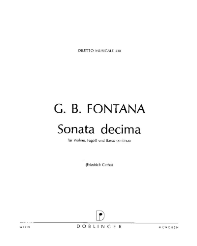 Sonata No. 10 in E minor — Giovanni Battista Fontana