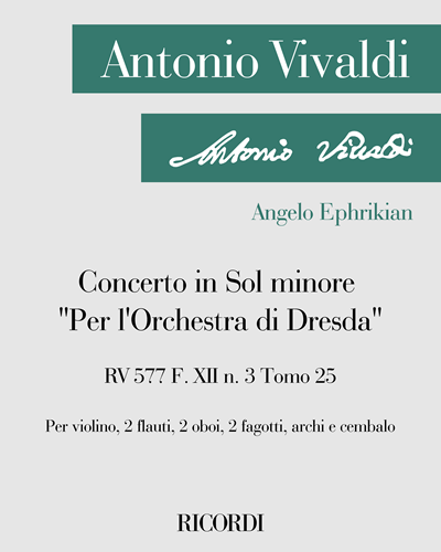 Concerto in G minor 'Per l'Orchestra di Dresda', RV 577, F. XII no. 3, Vol. 25 — 维瓦尔第