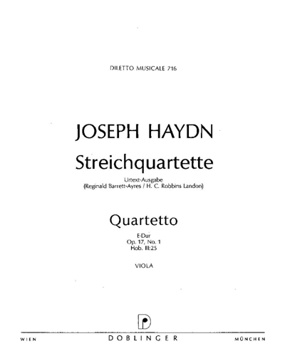 String Quartet in E major, op. 17/1 — 海顿