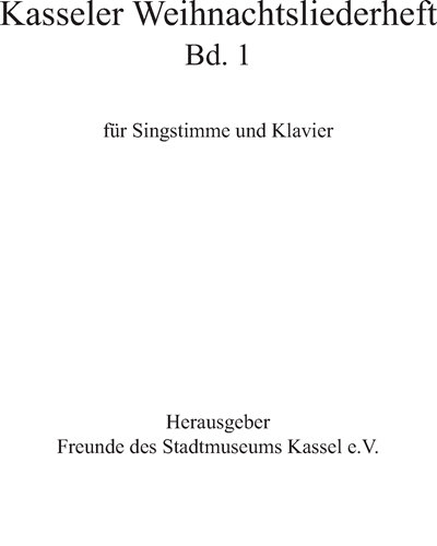 Kasseler Weihnachtsliederhef, Vol. 1 — Freunde des Stadtmuseums Kassel e.V.