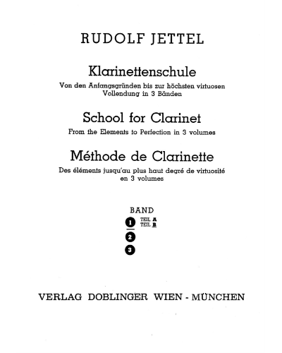 School for Clarinet, Book 1/B — Rudolf Jettel