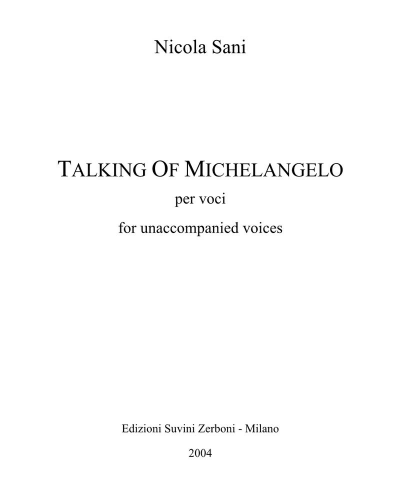Talking of Michelangelo — Nicola Sani
