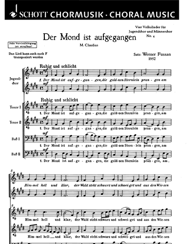 Vier Volkslieder — Werner Fussan