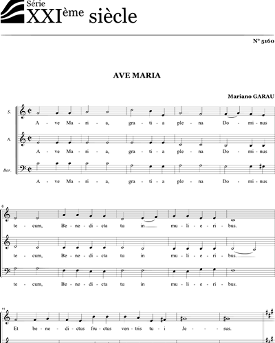 Ave Maria - Garau - SAB — Mariano Garau