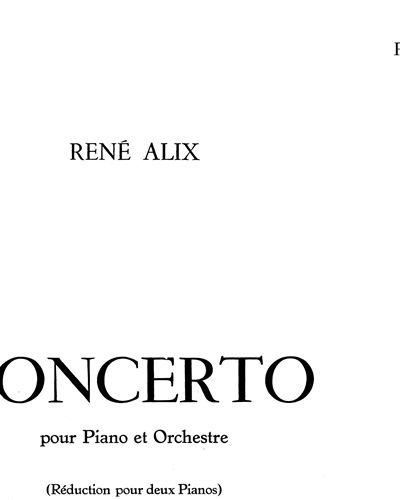 Piano Concerto, op. 16 — Rene Alix