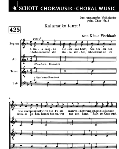 Drei ungarische Volkslieder — Klaus Fischbach
