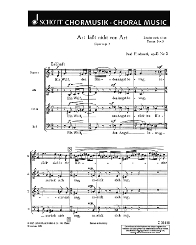 Lieder nach alten Texten, op. 33 — Paul Hindemith