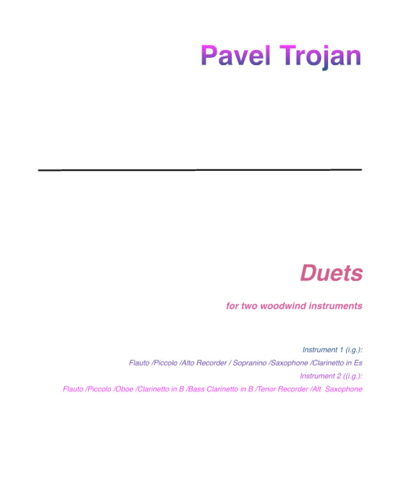 Duets for Woodwind Instruments, op. 81 — Pavel Trojan