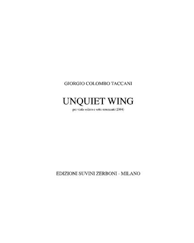 Unquiet wing — Giorgio Colombo Taccani