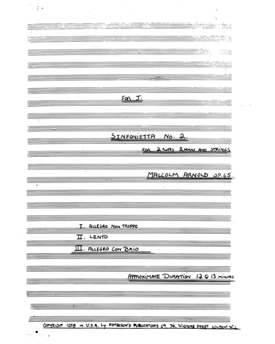 Sinfonietta No. 2 — 马尔科姆·阿诺德