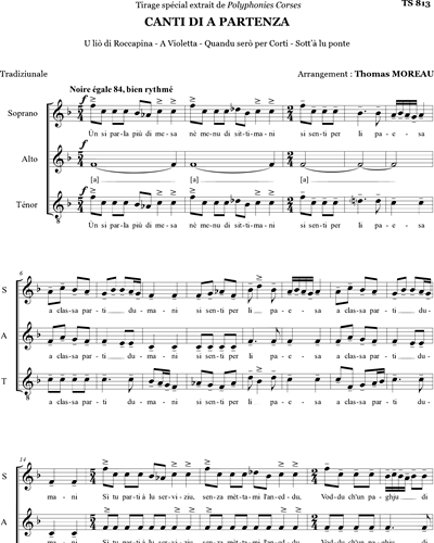 Canti di a partenza - Extr. Polyphonies Corses — Thomas Moreau