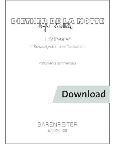 Hörtheater 1: Schwierigkeiten beim Telefonieren — Diether de la Motte