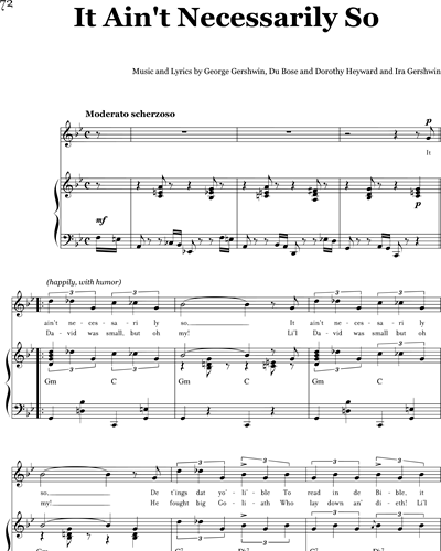 It Ain't Necessarily So (from Porgy and Bess) — 格什温