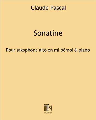 Sonatine for Alto Saxophone and Piano — Claude Pascal