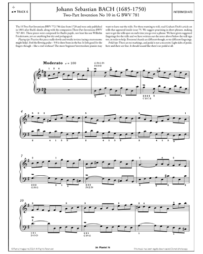 Two-Part Invention No. 10 in G major, BWV 781 — 巴赫