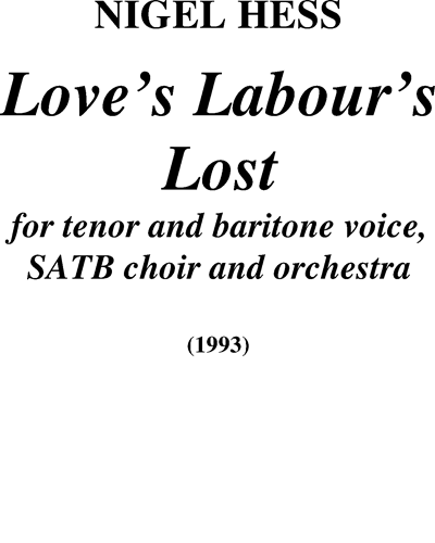Love's Labour's Lost — Nigel Hess