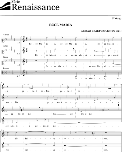 Ecce Maria - Praetorius — 普雷托里乌斯