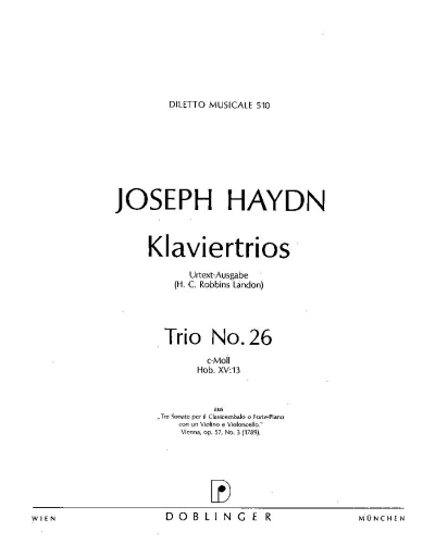 Piano Trio No. 26 in C minor, Hob. XV:13 — Joseph Haydn
