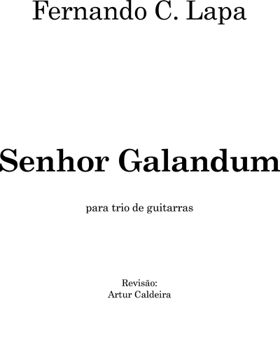 Senhor Galandum — Fernando C. Lapa