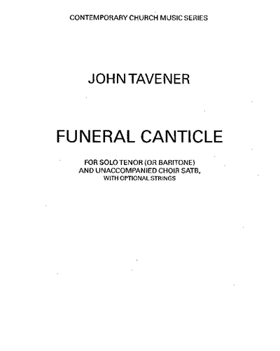 Funeral Canticle — 约翰·塔文纳