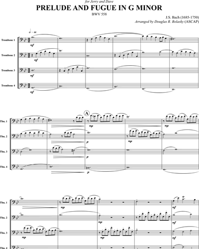 Prelude and Fugue in G minor, BWV 558 — 巴赫