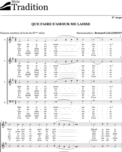 Que faire s'amour me laisse ? — Bernard Lallement