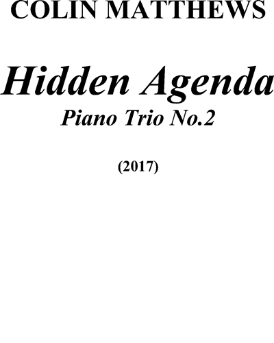 Hidden Agenda — Colin Matthews