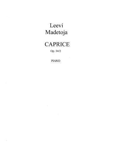 Caprice, op. 51 no. 4 — Leevi Madetoja