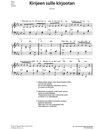 Kirijeen sulle kirjootan — Jussi Asu