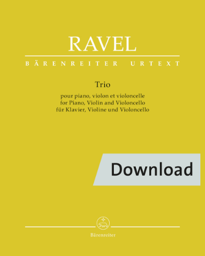 Trio for Piano, Violin and Violoncello — 拉威尔