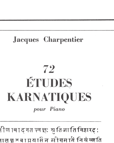 72 Études Karnatiques - 7ème Cycle — Jacques Charpentier