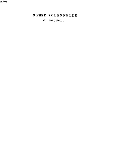 Messe Solennelle de Sainte-Cécile [Reduced Version] — Charles Gounod