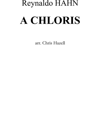 Á Chloris (Hazell) — 雷纳尔多·哈恩