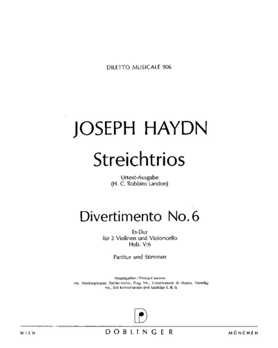 Divertimento No. 6 in E-flat major, Hob. V:6 — 海顿