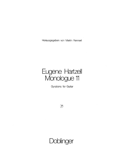 Monolog XI — Eugene Hartzell