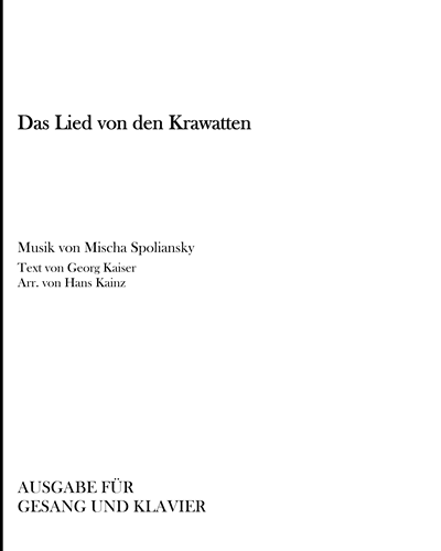 Das Lied von den Krawatten — Mischa Spoliansky