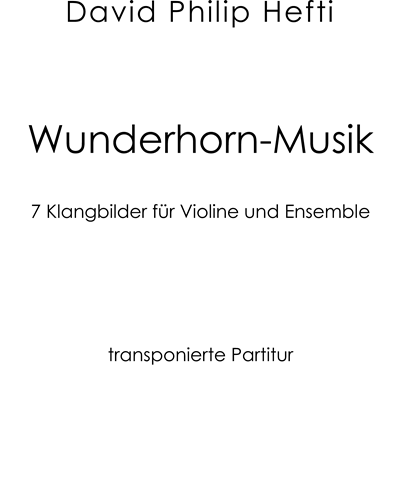 Wunderhorn-Musik — David Philip Hefti