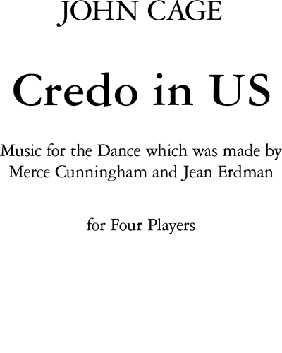 Credo in US — 约翰·凯奇