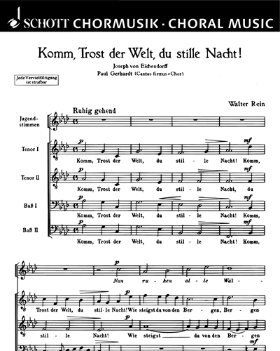 Komm, Trost der Welt, du stille Nacht! — Walter Rein