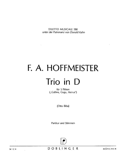 Trio in D major — Franz Anton Hoffmeister