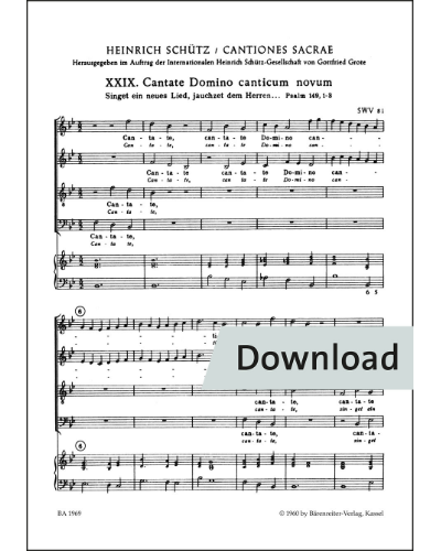 Cantate domino canticum novum no. 29 SWV 81 — Heinrich Schütz