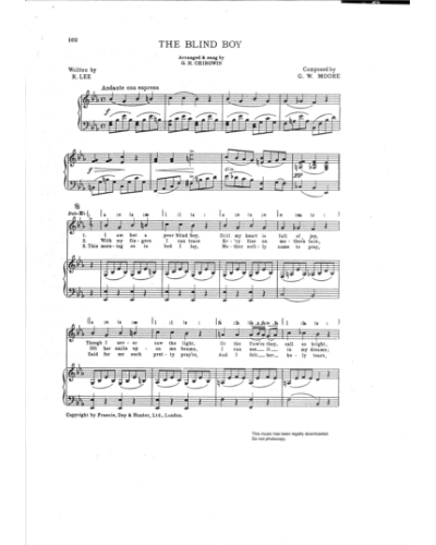 The Blind Boy — G H Chirgwin